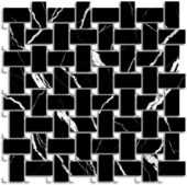 Treasure Midnight Nero Polished Basketweave Mosaic | Glens Falls Tile & Supplies