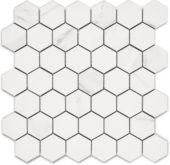 Treasure Statuario 2x2 Polished Hexagon Mosaic | Glens Falls Tile & Supplies