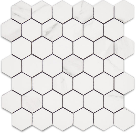 Treasure Statuario 2x2 Polished Hexagon Mosaic | Glens Falls Tile & Supplies