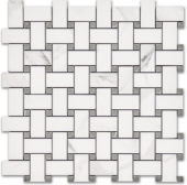 Treasure Statuario Polished Basketweave Mosaic | Glens Falls Tile & Supplies