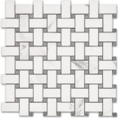 Treasure Statuario Polished Basketweave Mosaic | Glens Falls Tile & Supplies