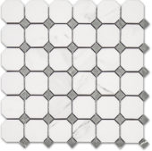 Treasure Statuario Polished Octagon/Dot Mosaic | Glens Falls Tile & Supplies