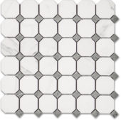 Treasure Statuario Polished Octagon/Dot Mosaic | Glens Falls Tile & Supplies