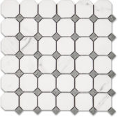 Treasure Statuario Polished Octagon/Dot Mosaic | Glens Falls Tile & Supplies