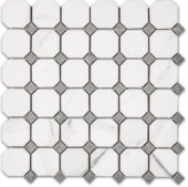 Treasure Statuario Polished Octagon/Dot Mosaic | Glens Falls Tile & Supplies
