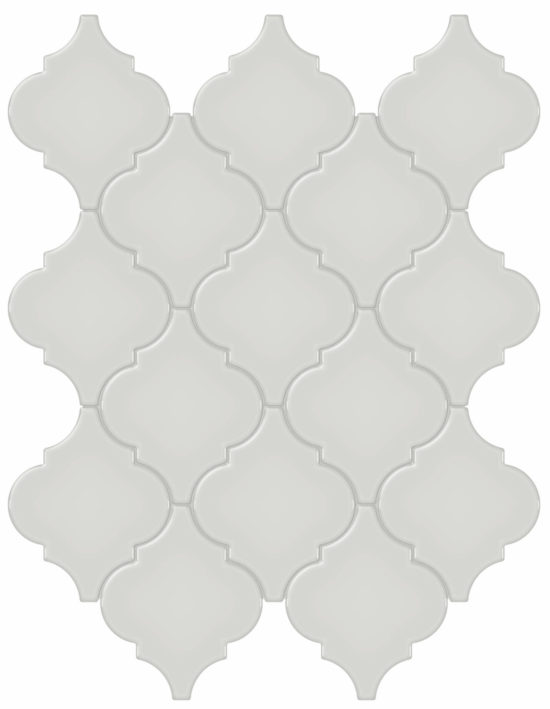 Warm Grey Glossy Arabesque Mosaic | Glens Falls Tile & Supplies