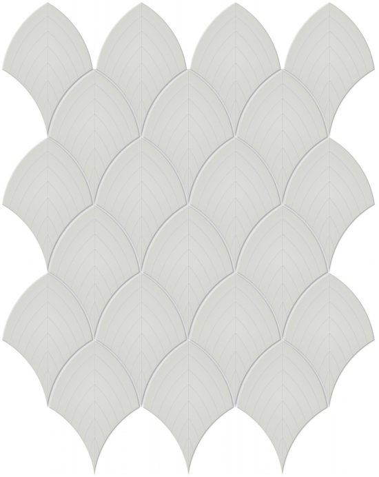 Warm Grey Glossy Scallop Mosaic | Glens Falls Tile & Supplies