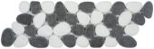 White & Black Reconstituted Pebble Interlocking Mosaic | Glens Falls Tile & Supplies