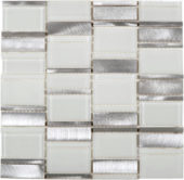 White Glass & Aluminum Mix Mosaic | Glens Falls Tile & Supplies