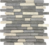 White Grey Broken Brick Marble Interlocking Mosaic | Glens Falls Tile & Supplies