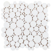 White Reconstituted Round Interlocking Mosaic | Glens Falls Tile & Supplies