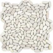 White Sliced Matte Pebble Interlocking Mosaic | Glens Falls Tile & Supplies