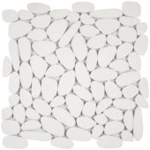 White Sliced Reconstituted Pebble Interlocking Mosaic | Glens Falls Tile & Supplies