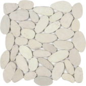 White Xl Sliced Matte Pebble Interlocking Mosaic | Glens Falls Tile & Supplies