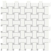 White w/Loft Grey Matte Basketweave Mosaic | Glens Falls Tile & Supplies