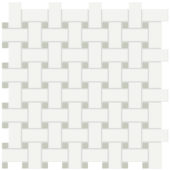 White w/Soft Sage Matte Basketweave Mosaic | Glens Falls Tile & Supplies