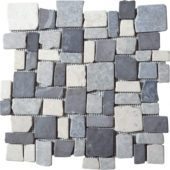 White/L.grey/D.grey Cubic Marble Opus Interlocking Mosaic | Glens Falls Tile & Supplies