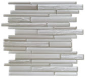 Wood Look Glass Baguette Light Grey Interlocking Mosaic | Glens Falls Tile & Supplies