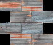 2.8"x6" Rust Industrial Linear Relief Pattern Glazed Ceramic Mosaic | Glens Falls Tile & Supplies