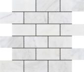 2"x4" Brick Pattern White Grey Marble | Glens Falls Tile & Supplies