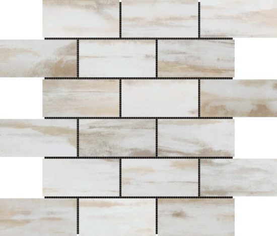 2"x4" Glazed Ceramic Beige Mix Rough Surface Mosaic | Glens Falls Tile & Supplies