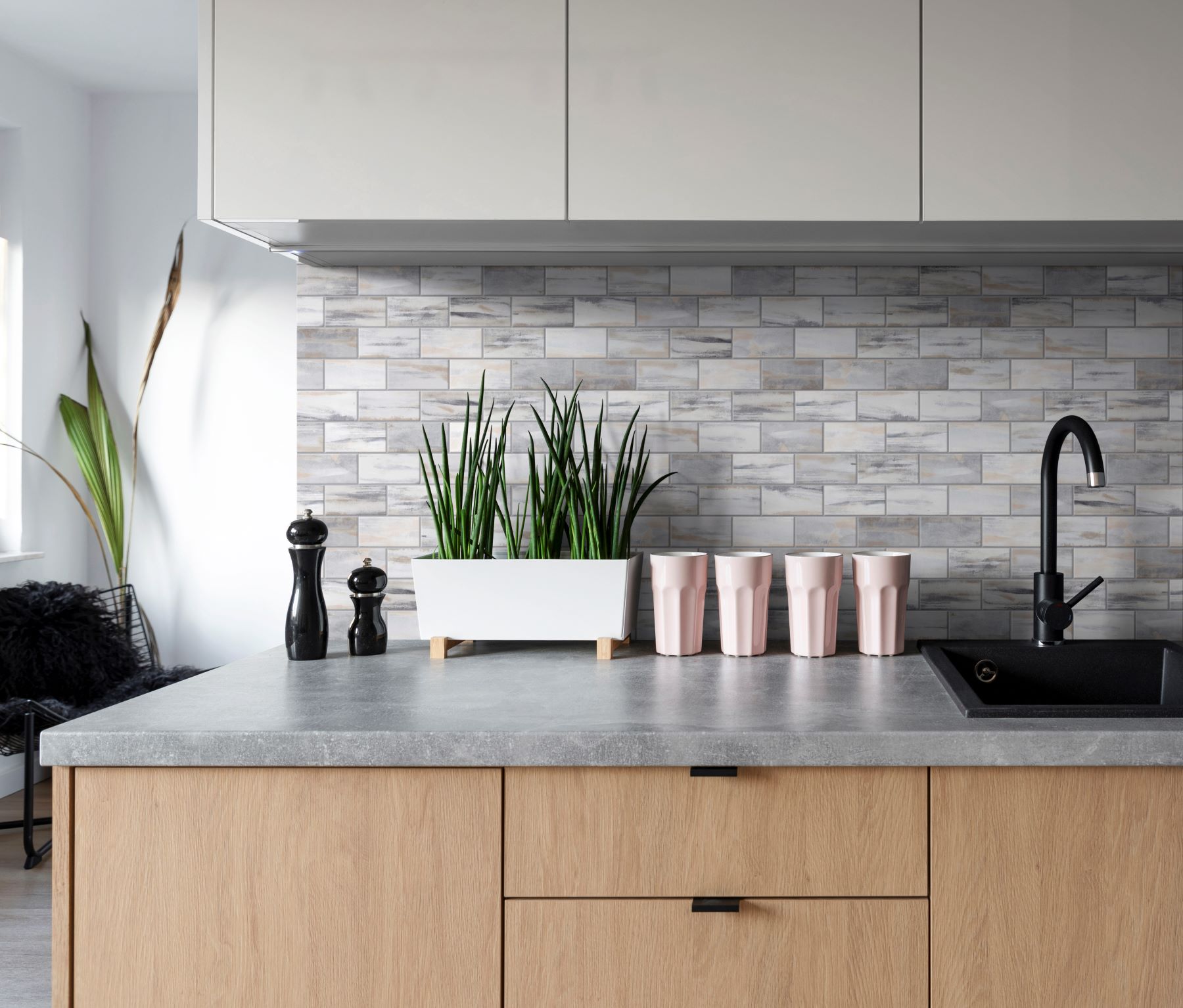 2"x4" Glazed Ceramic Grey Beige Mix Rough Surface Mosaic | Glens Falls Tile & Supplies