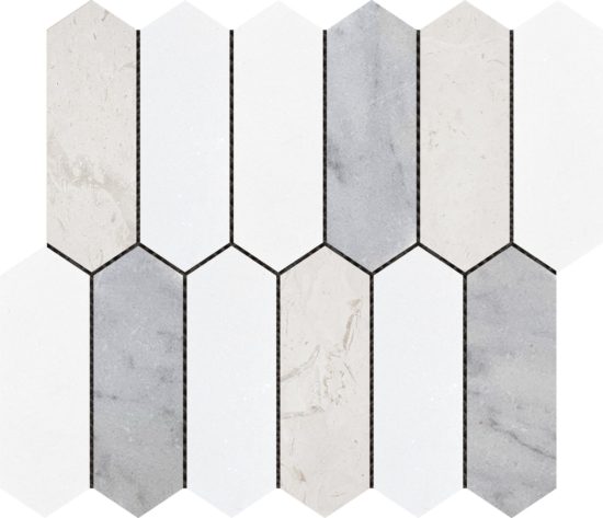 2"x6" Picket White Grey Beige Marble Mix | Glens Falls Tile & Supplies