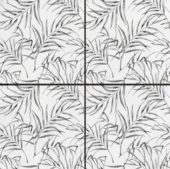 6"x6" Grey Palm Leaf Printed White Marble | Glens Falls Tile & Supplies