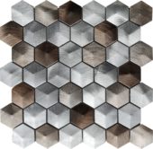 Aluminum Hexagon 19 Brown Mosaic | Glens Falls Tile & Supplies