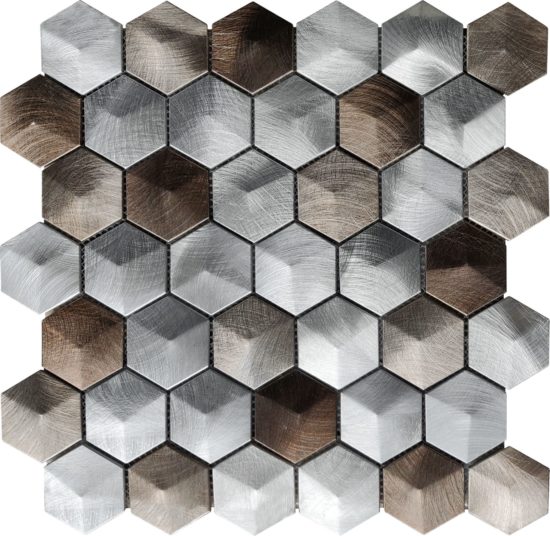 Aluminum Hexagon 19 Brown Mosaic | Glens Falls Tile & Supplies