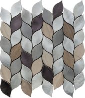 Aluminum & Marble Leaves 19 Grey Brown Mosaic 11"x12" | Glens Falls Tile & Supplies