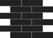 Black Brick Pattern Glossy Glazed Ceramic 2"x6" | Glens Falls Tile & Supplies