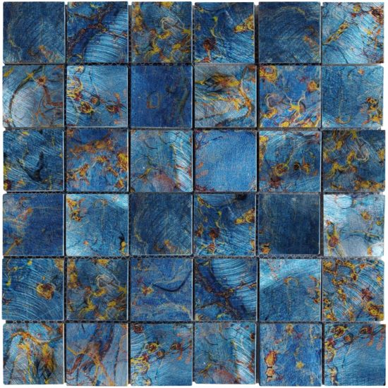 Blue Aluminum 2"x2" Mix Mosaic | Glens Falls Tile & Supplies