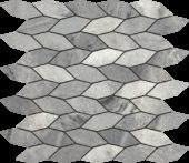 Elongated Hexagon Ice Grey "Leaves" Mosaic | Glens Falls Tile & Supplies