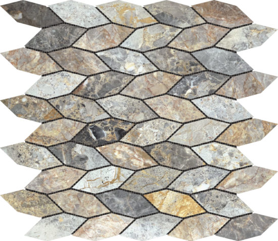 Elongated Hexagon Royal Vein "Leaves" Mosaic | Glens Falls Tile & Supplies