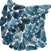 Glass Pebble Blue Marble Pattern Mix Mosaic 11.4"x11.4" | Glens Falls Tile & Supplies