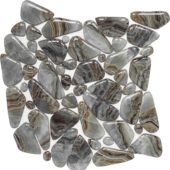 Glass Pebble Grey Beige Mix Marble Pattern Mix Mosaic | Glens Falls Tile & Supplies