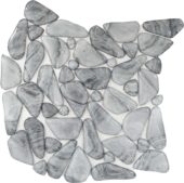 Glass Pebble Light Grey Marble Pattern Mix Mosaic 11.4"11.4" | Glens Falls Tile & Supplies