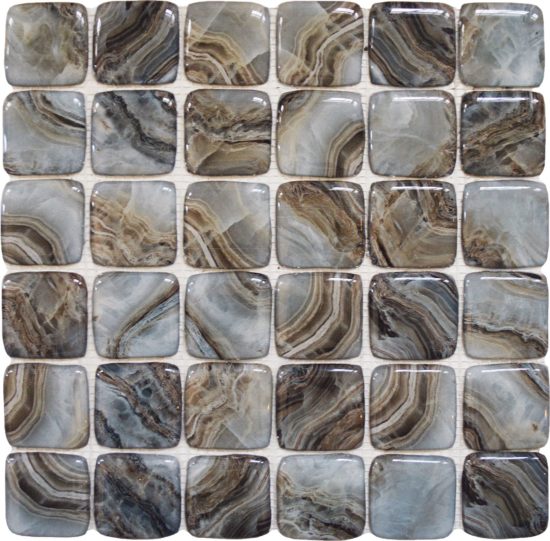 Glass Square Grey Beige Mix Marble Pattern Mix Mosaic | Glens Falls Tile & Supplies