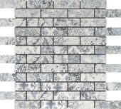 Grey Mix Pattern Deco Brick Matte Glazed Porcelain 1"x3" Mosaic | Glens Falls Tile & Supplies