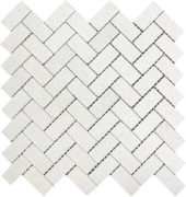 Herringbone Crystal White Marble Polished 1"x2" | Glens Falls Tile & Supplies