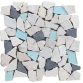 Mini Opus Beige Grey Marble Mix & Green Glass | Glens Falls Tile & Supplies