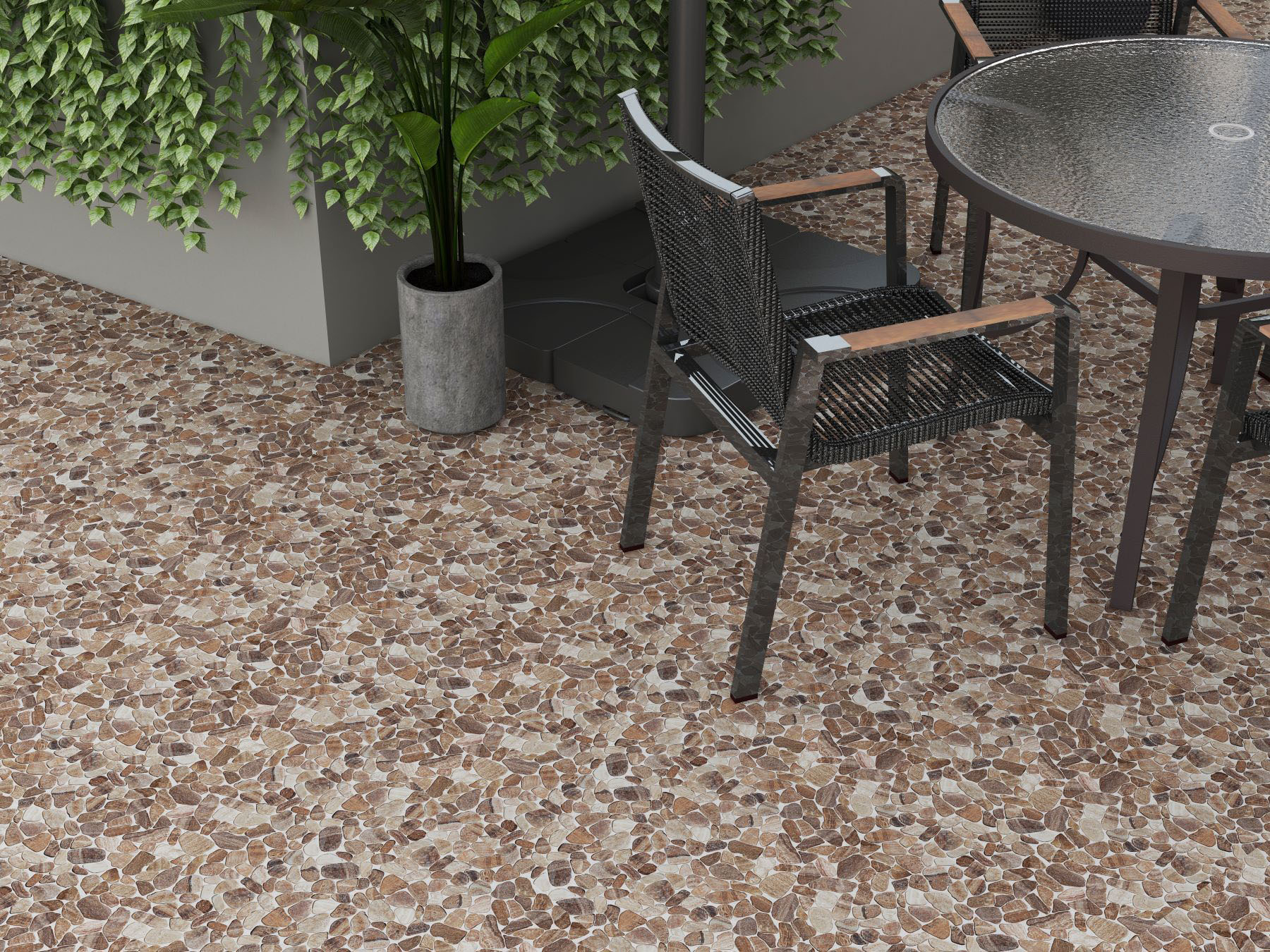 Mini Opus Matte Beige Brown Marble Stone Interlocking  | Glens Falls Tile & Supplies