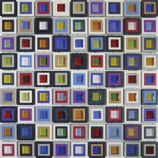 Multicolor Square Mix Glass Resin | Glens Falls Tile & Supplies
