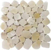 Onyx Light Beige Pebble Mosaic 12"x12" | Glens Falls Tile & Supplies