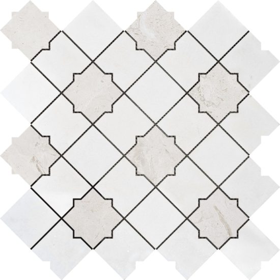 Star & Square White & Beige Mix Marble | Glens Falls Tile & Supplies