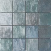 Zellige Glazed Ceramic Soft Blue Mix 3"x3" Mosaic | Glens Falls Tile & Supplies