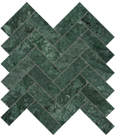 Diosa Verde 1.25×4 Herringbone Mosaic