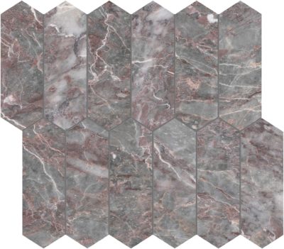 Sereno Burgundy 2×6 Picket Mosaic