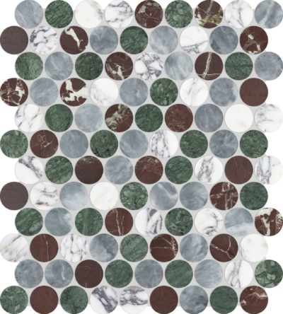 Utopio 1.25 Penny Round Tropic Mosaic